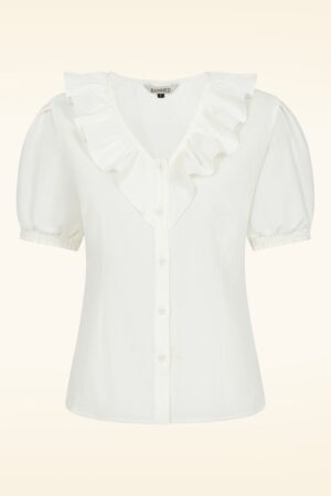 Madeline Volant Bluse in Weiß