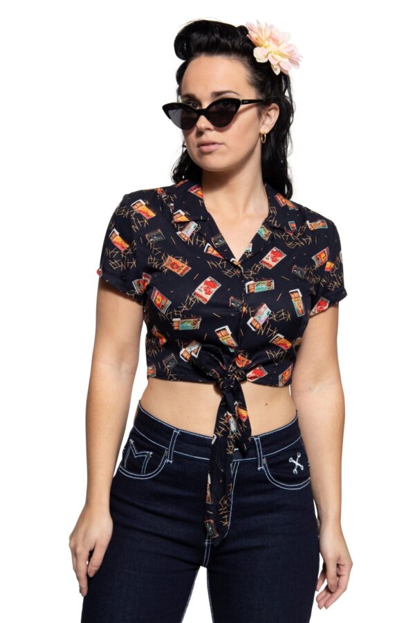 QueenKerosin Shirtbluse kurzarm