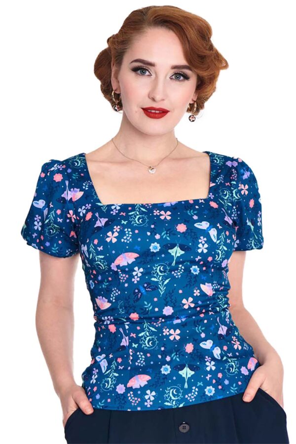 Voodoo Vixen Shirttop Moth And Floral