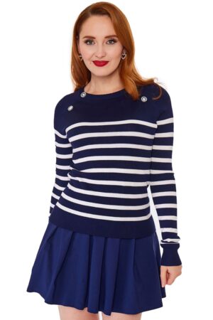 Voodoo Vixen Strickpullover Nautical Stripe And