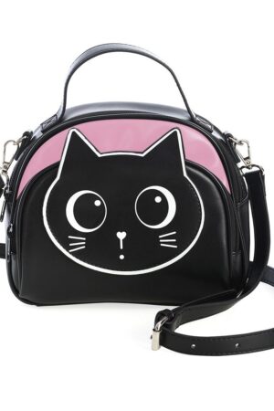 Banned Schultertasche Haru Pink, Katzen Print