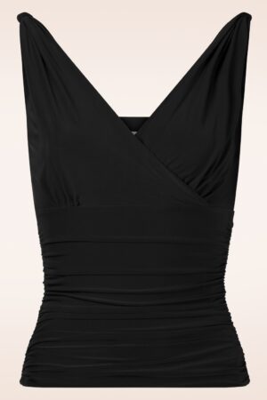 Emma ärmelloses Slinky Top in Schwarz