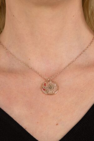 Gepresste Wiesenblumen Halskette mit Anhänger