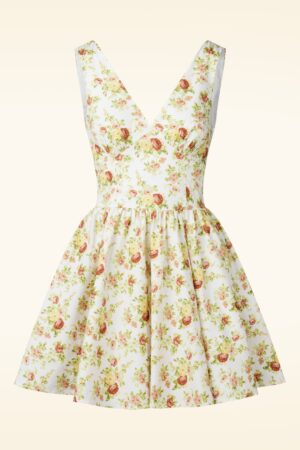 Irisa Floral Mini-Kleid in Weiß und Multi