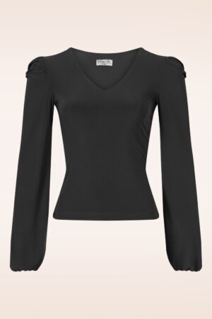 Juno Puff Sleeve Shirt in Schwarz