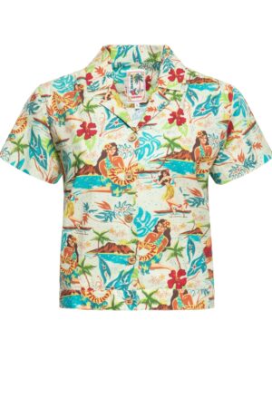 QueenKerosin Hemdbluse im Hawaiianischen Design