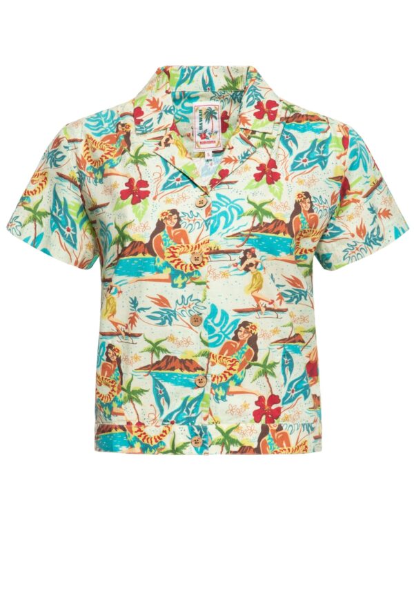 QueenKerosin Hemdbluse im Hawaiianischen Design