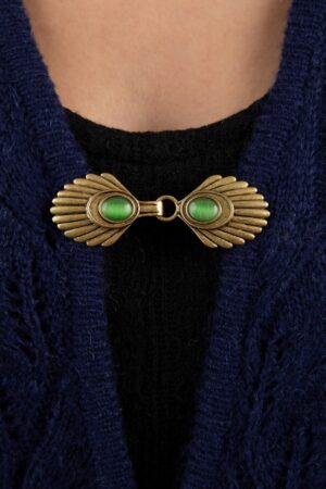 Venus Westenclips in Gold und Laubgrün