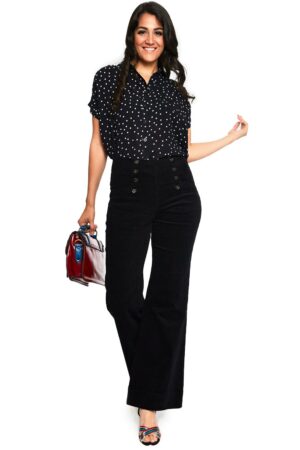 Voodoo Vixen Schlaghose Blith Black Vintage