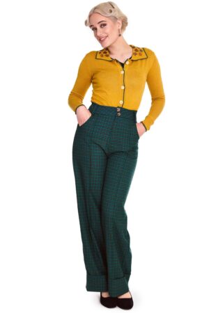 Voodoo Vixen Stoffhose Mini Check Turn