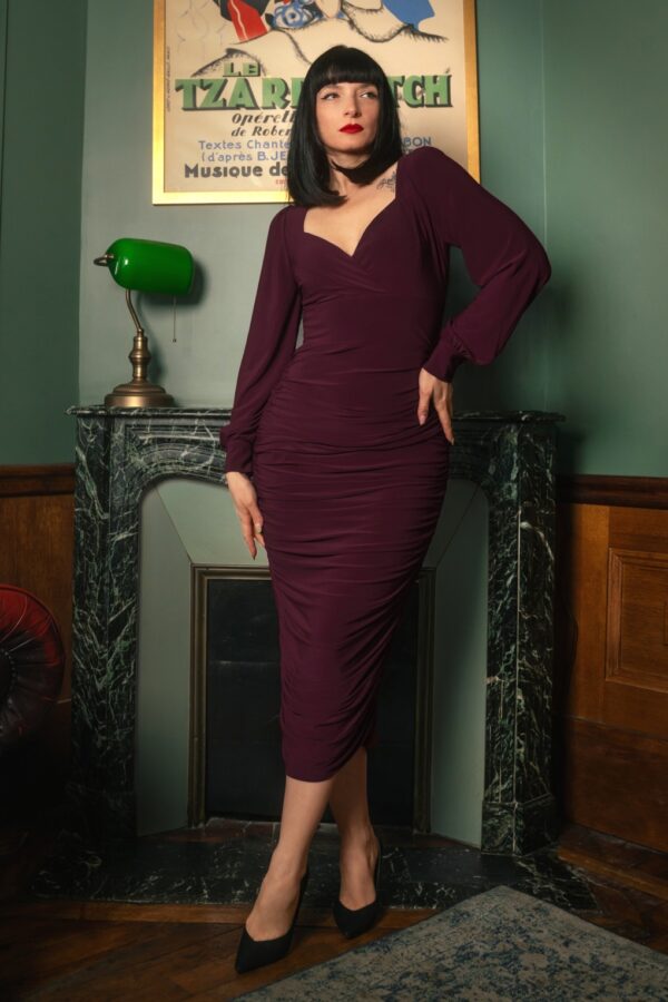 Abigail Etuikleid in Bordeaux Lila
