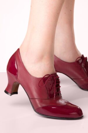 Back In The Day Leder-Schuhstiefel in Rot