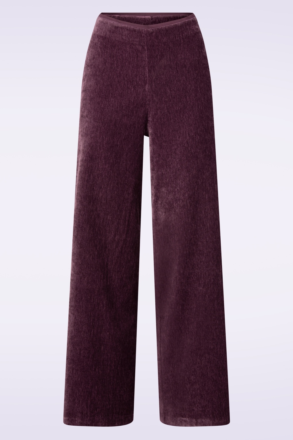 Elba Wide Leg Samt Hose in Pflaumenviolett