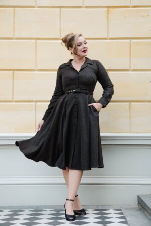 Katherine Swing Kleid in Grau