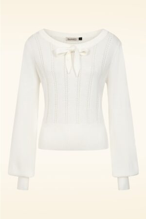 Laci Chevron Knit Top in Ivory