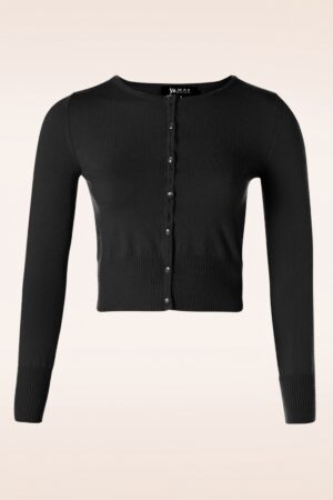 Nyla Kurzer Cardigan in Schwarz