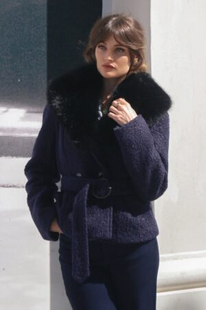 Topvintage exklusiv ~ Taylor Cropped Mantel in Marineblau