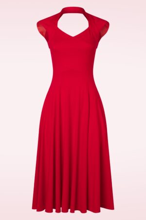 Vivian Swing Kleid in Lippenstift Rot