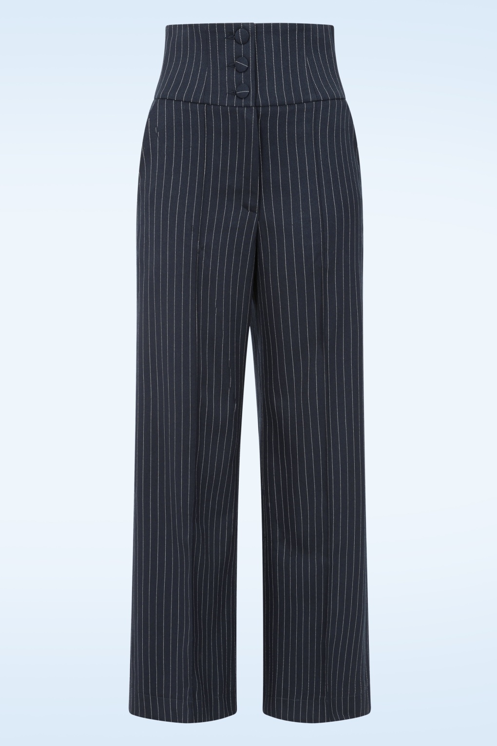 Bonny High Waist Pinstripe Hose in Dunkelblau.