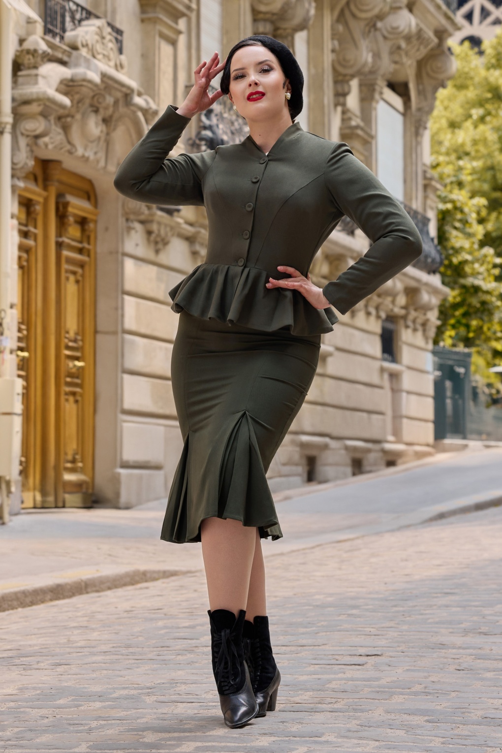 Fanny Asparagus Bleistiftrock in Juniper Green