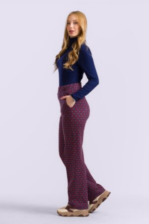 Hailey Heart Jaquard Trousers in Dark Blue
