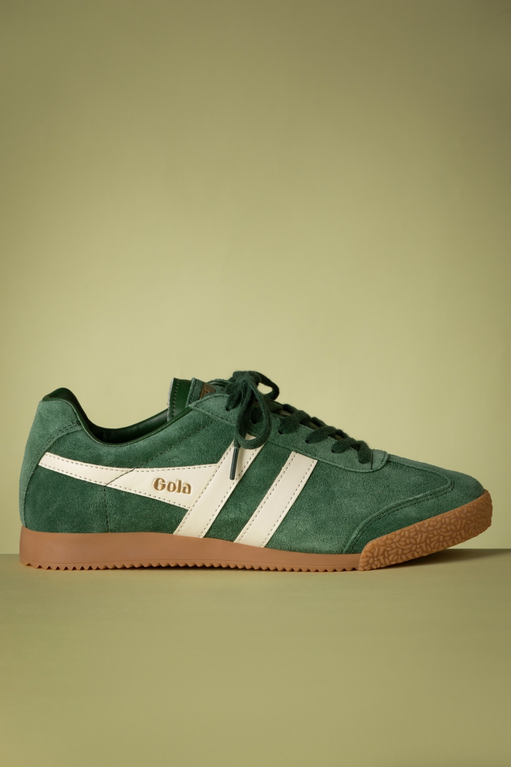 Harrier Suede Sneaker in Evergreen und Off White
