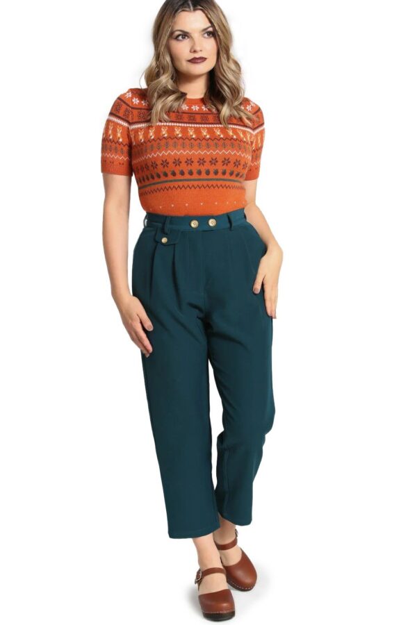 Hell Bunny Stoffhose Ravenwood Cropped Trousers