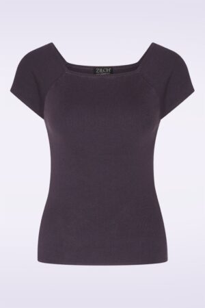Kaylie Top in dunklem Pflaumenlila
