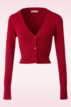 Lets Go Dancing Cardigan in Dunkelrot