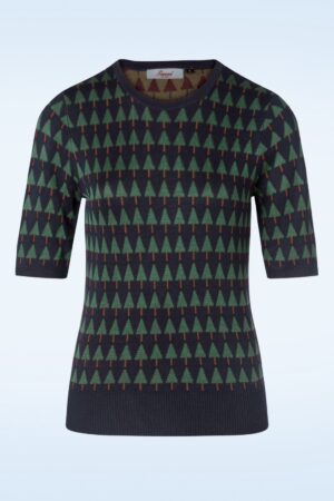 Merry Holiday Tree Pullover in Marineblau