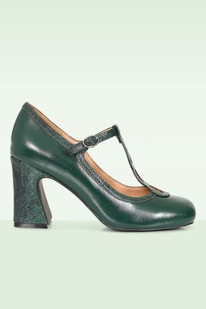 Mod Muse T-Strap-Pumps in Grün