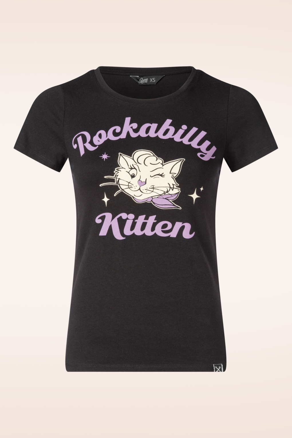 Rockabilly Kitten T-Shirt in Schwarz