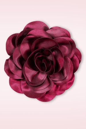 Romantic Bloom Brosche in Weinrot