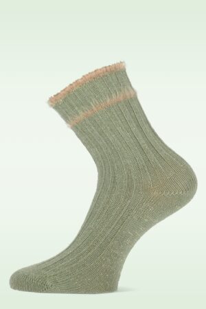 Sara Glitter Socks in Olive