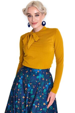 Voodoo Vixen Shirttop Retro Tie Neck