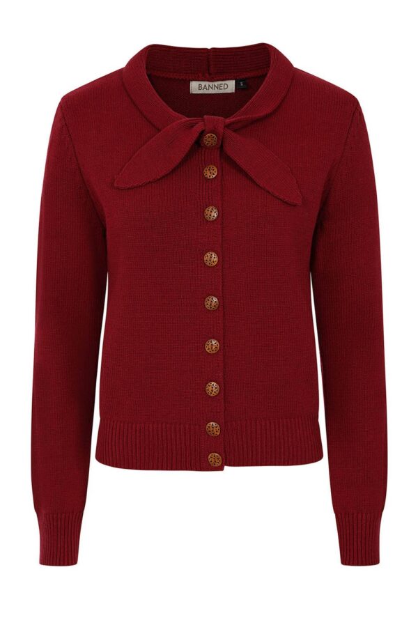 Banned Strickjacke Katy Knot Cardigan Burgunder