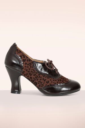 Bertie Leopard Schnürpumps in Braun