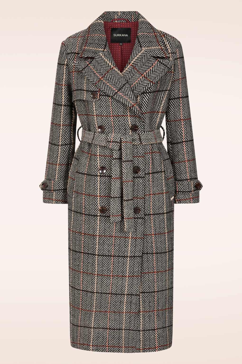 Cassie Herringbone Check-Jacke in Beige