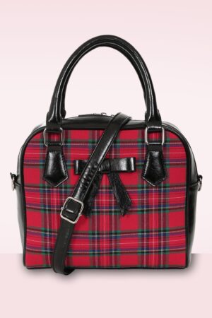 Chic Charlotte Tartan Handbag in Red and Black