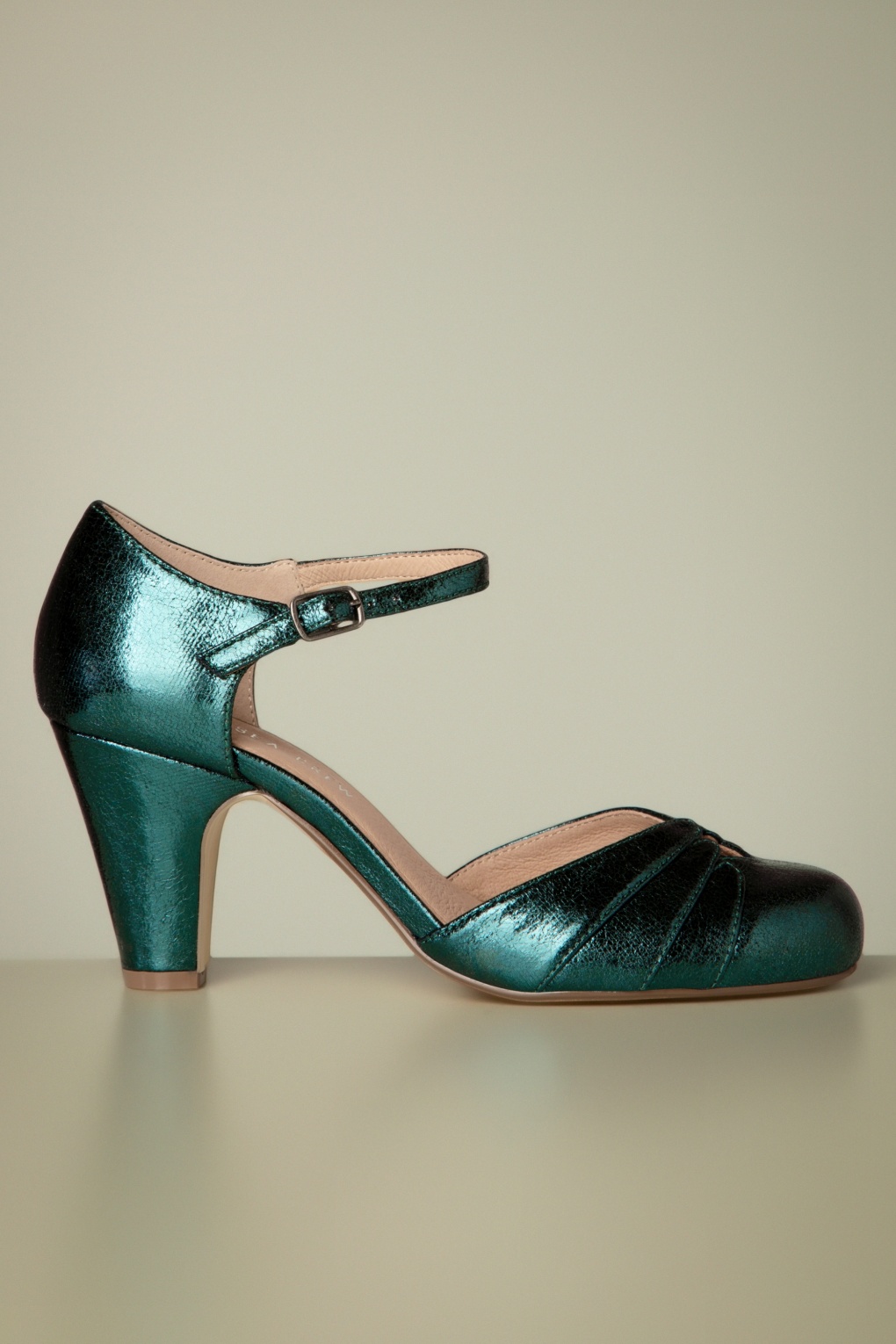 Goldie Mary Jane Pumps in Metallic-Grün