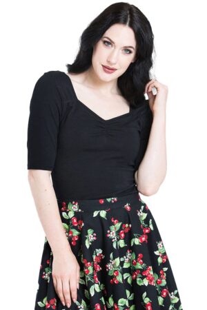 Hell Bunny Shirttop Philippa Schwarz Vintage