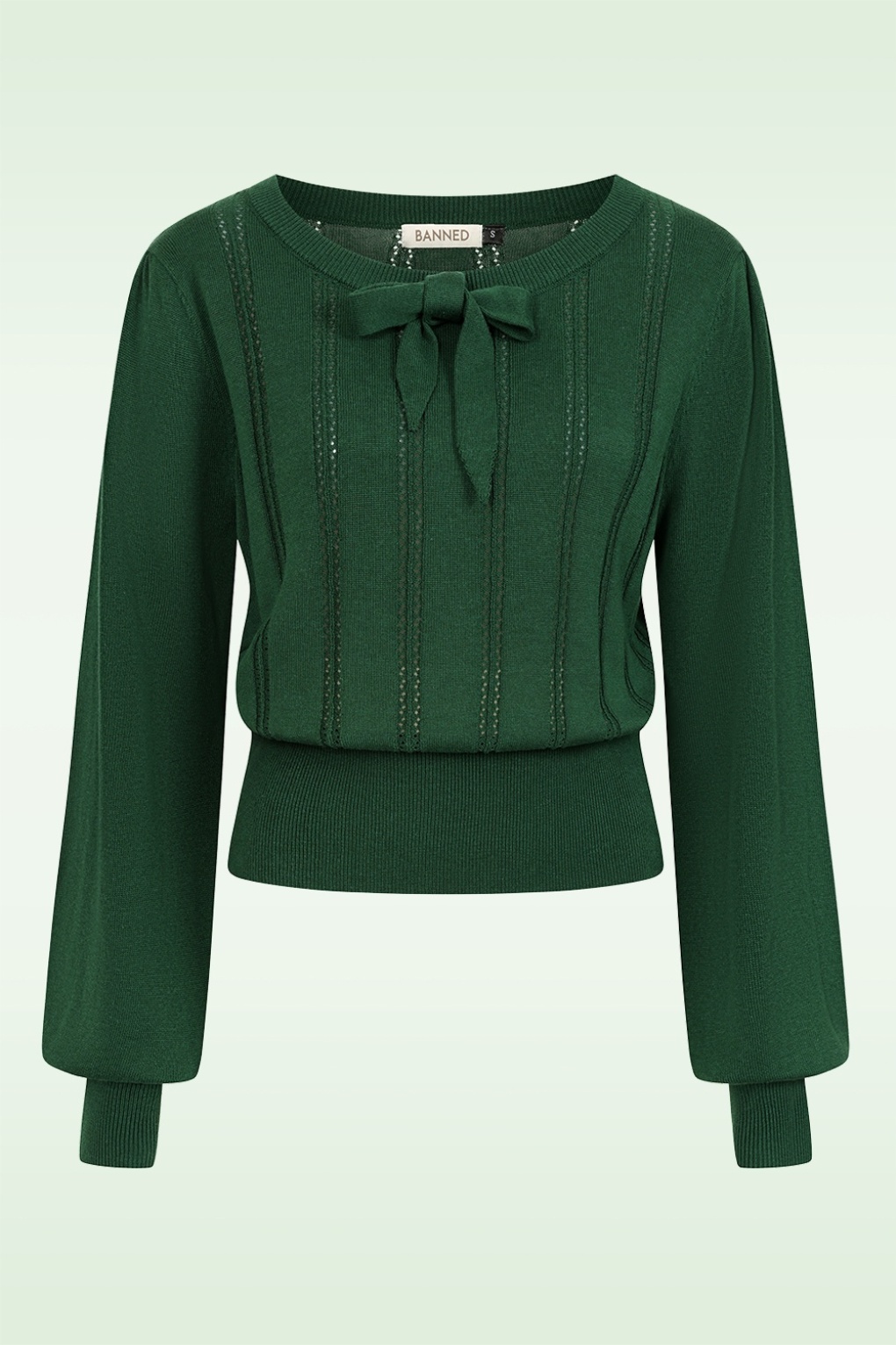 Laci Chevron Knit Shirt in Flaschengrün