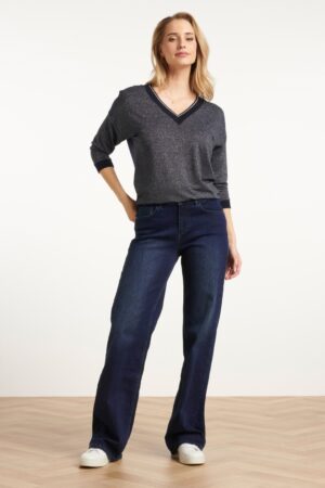 Olivia Straight Jeans in dunkelblauem Denim