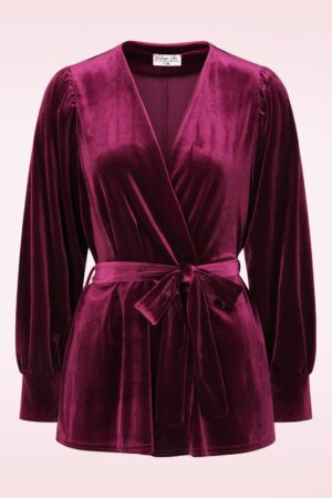 Victoria Velvet Weste in Claret Rot