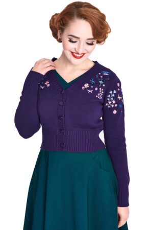 Voodoo Vixen Strickjacke Floral And Butterfly