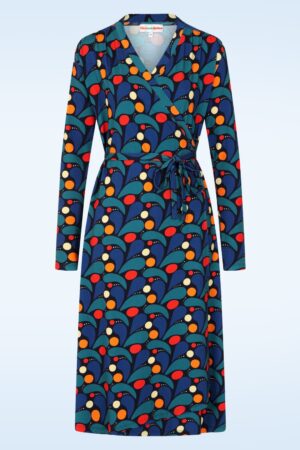 Anna Klara Droppe Wickelkleid in Blau