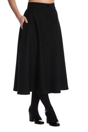 Banned A-Linien-Rock Book Worm Schwarz Retro Vintage Swing Skirt