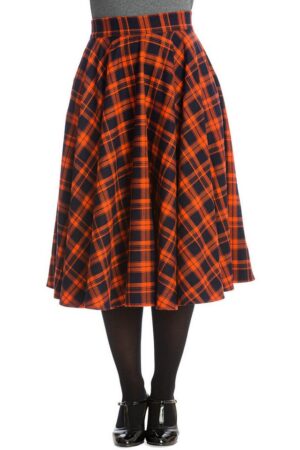 Banned A-Linien-Rock Miss Spook Swing Skirt Vintage Kariert A-Linie Rock 50er