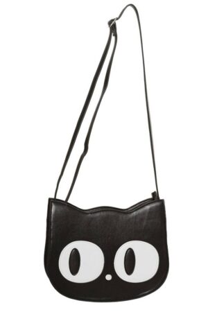 Banned Schultertasche Addis Schwarz, Katzen Gesicht Form Umhängetasche