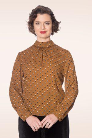 Box Spot Bluse in Braun